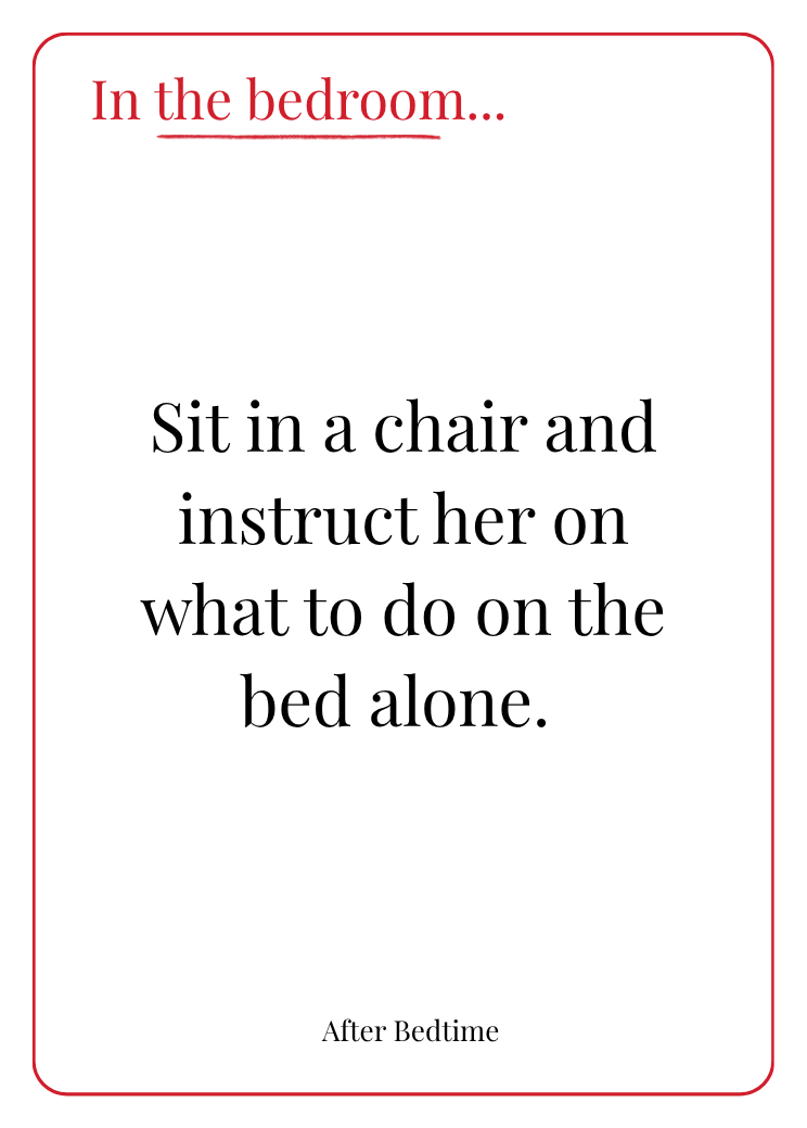 In the Bedroom sample card from the After Bedtime couples card game