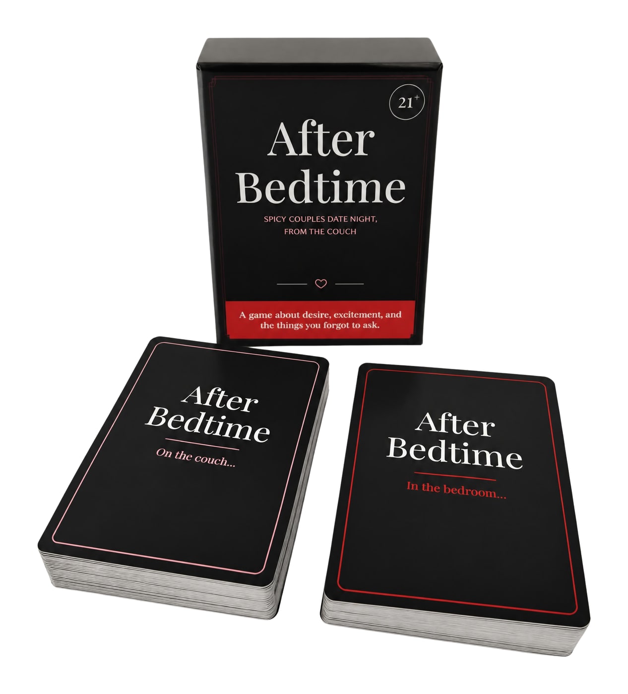 After Bedtime couples card game &mdash; box with the On the Couch and In the Bedroom decks